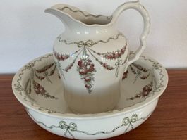 antike Waschschüssel mit Krug, CAULDON, ENGLAND