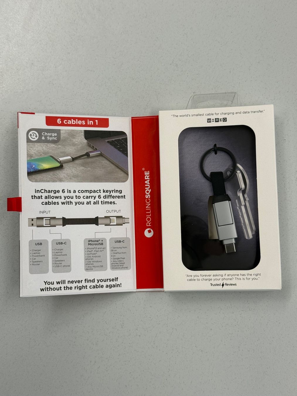 Ladegeräte: Porte-clés/chargeur (USB-C, USB-A, Lightning, Micro-USB) – Neu und originalverpackt aus Zug von ElPhone 1
