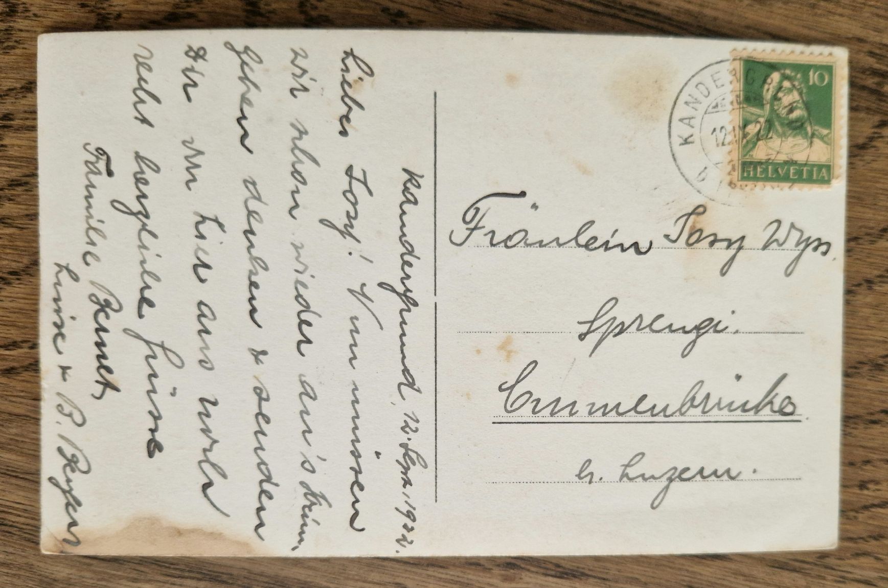 Cartoline postali: Kirche Kandergrund?, 1922 – Usato da Ebikon venduto da Donar50 1