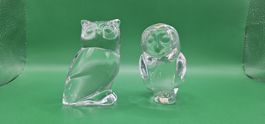 Villeroy & Boch Glas Eulen Paperweight Figuren