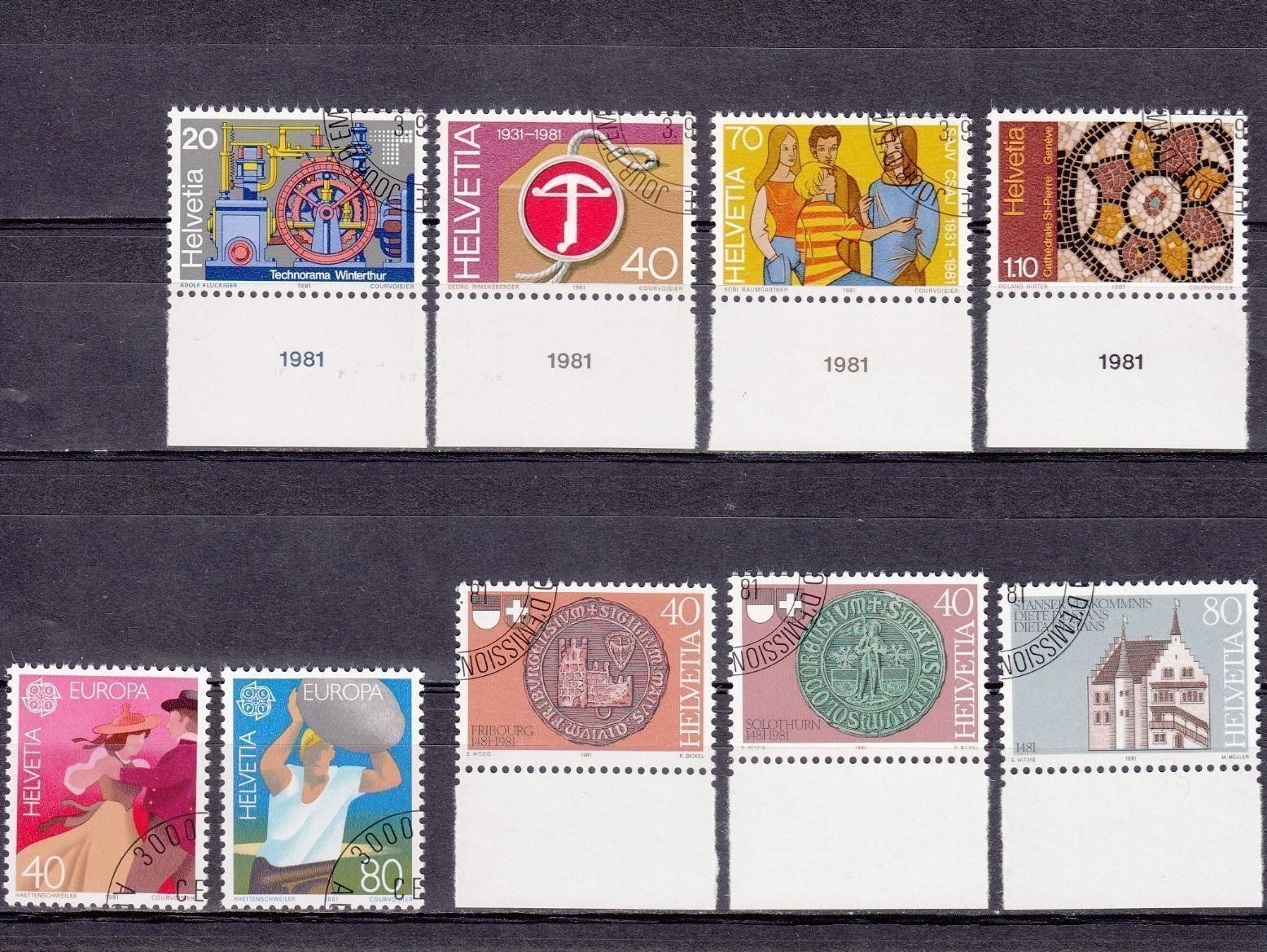 Alle Briefmarken: SBK 654 - 662 mit Eck-ET – Gebraucht aus Bürglen TG von StampGraf
