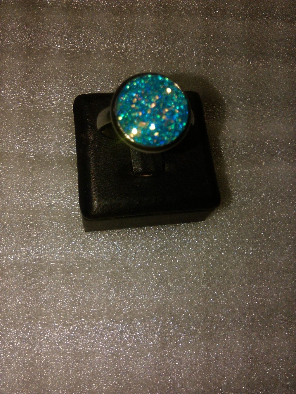 Anelli: ring edelsthal,,mit hellblau glitzer,,,anti allergisch – Nuovo (secondo la descrizione) da Basel venduto da bijoutrie_4 4