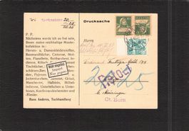 Drucksache mit Mischfrankatur , Kehrdruck K18 , 1938