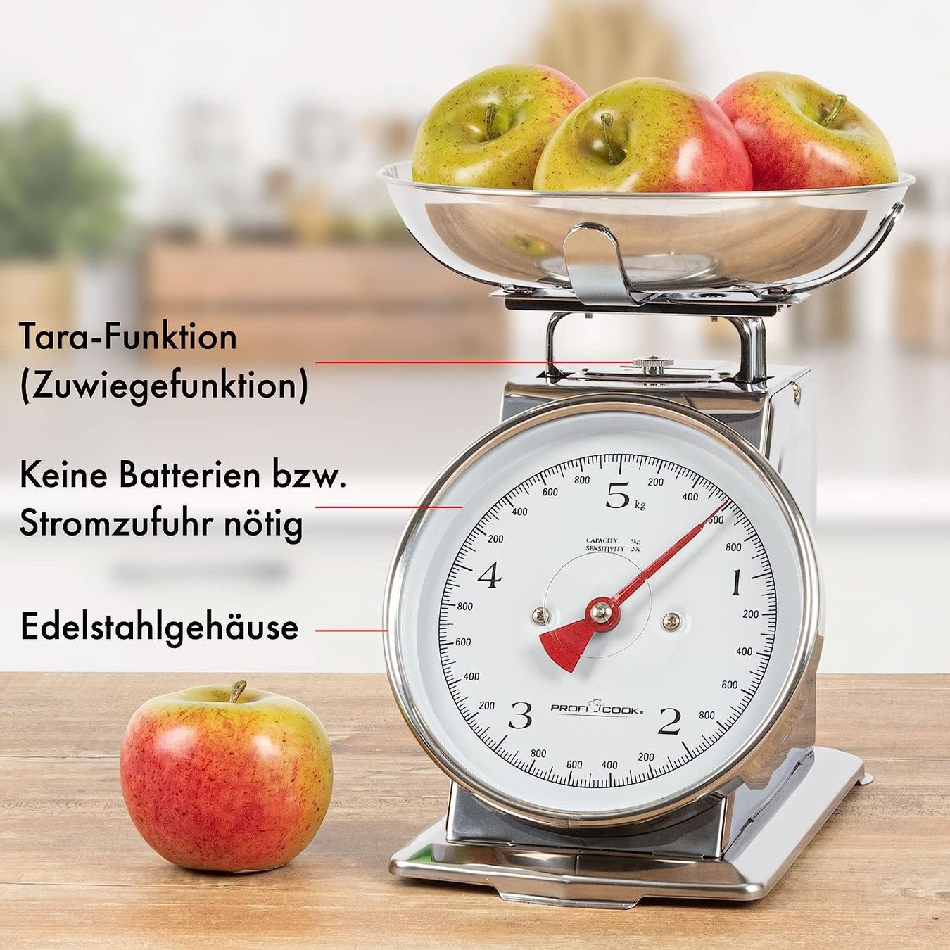 Bilance da cucina: Retro Küchenwaage ohne Strom gut Ablesbar – Nuovo e nell'imballaggio originale da Hundwil venduto da tec_mm27 4