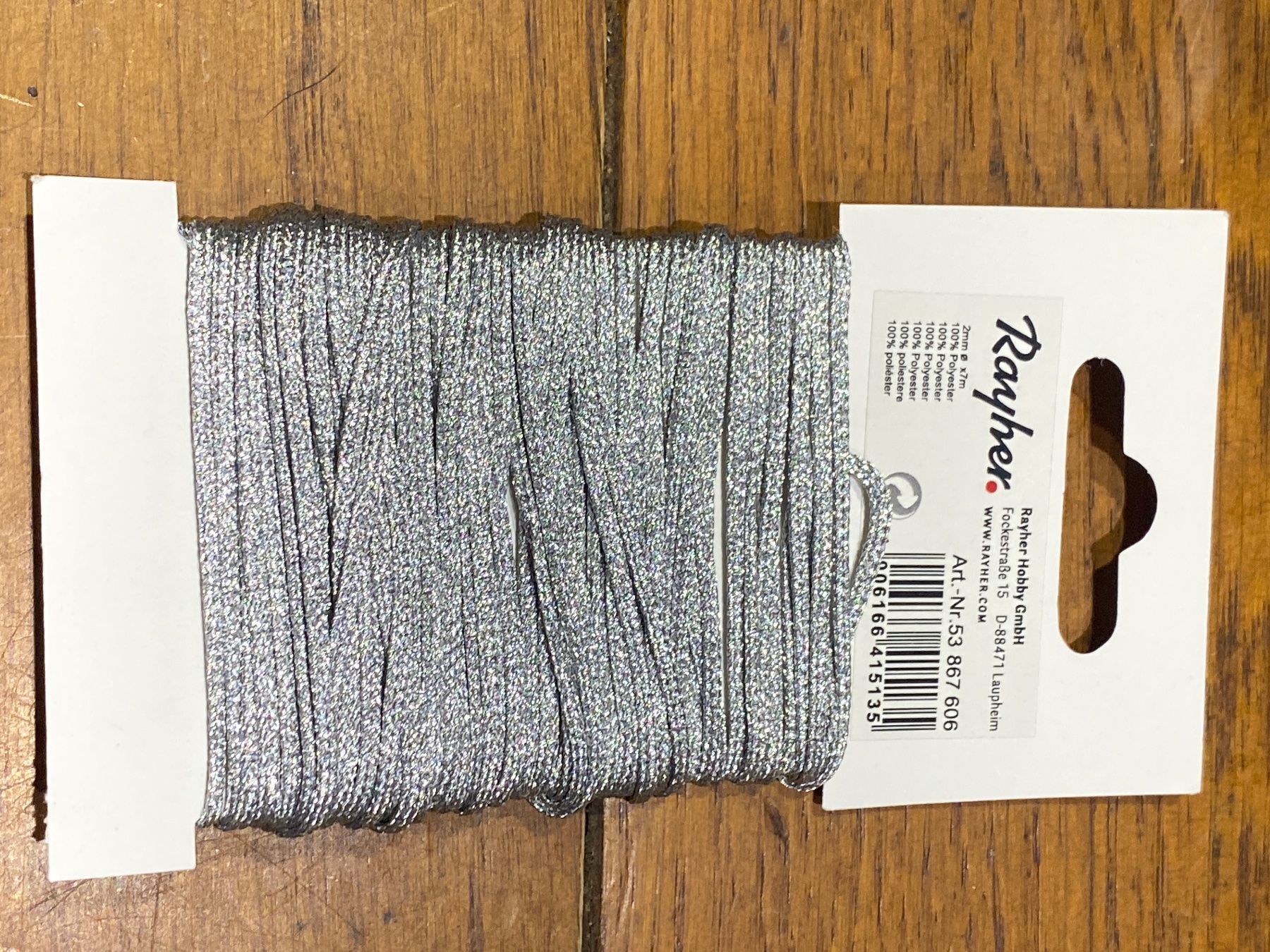 Cordicelle & Fili: 53867606 2mm x 7m 100% polyester – Nuovo e nell'imballaggio originale da Lajoux JU venduto da Briard0