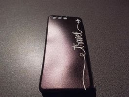 Cover für Huawei P10, schwarz, Aufschrif