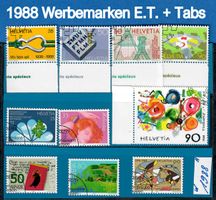 1988 Werbemarken Ersttagsstempel 1 Satz mit Tabs