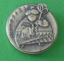 Basler Fasnachtsplakette Silber mit Nadel 1962