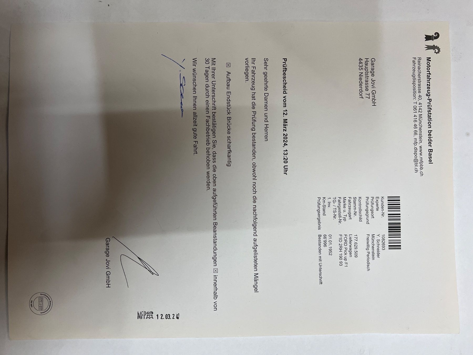 Ford Automobili: Ford F1 1952 AB MFK – Usato da Bennwil venduto da Dome814 7