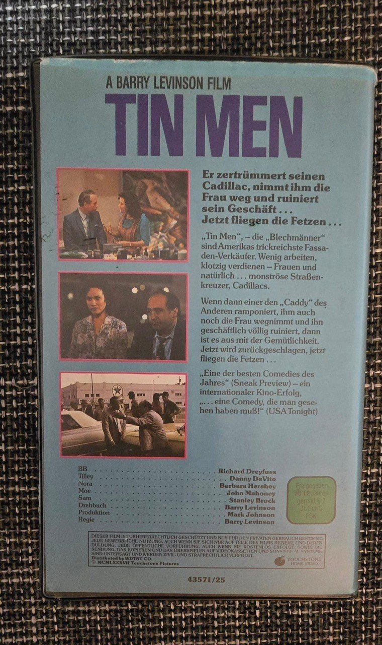 Tutti i VHS: Tin Men - Richard Dreyfuss, DeVito, VHS Kassette! Top! – Usato da Möhlin venduto da bea_gb97 1