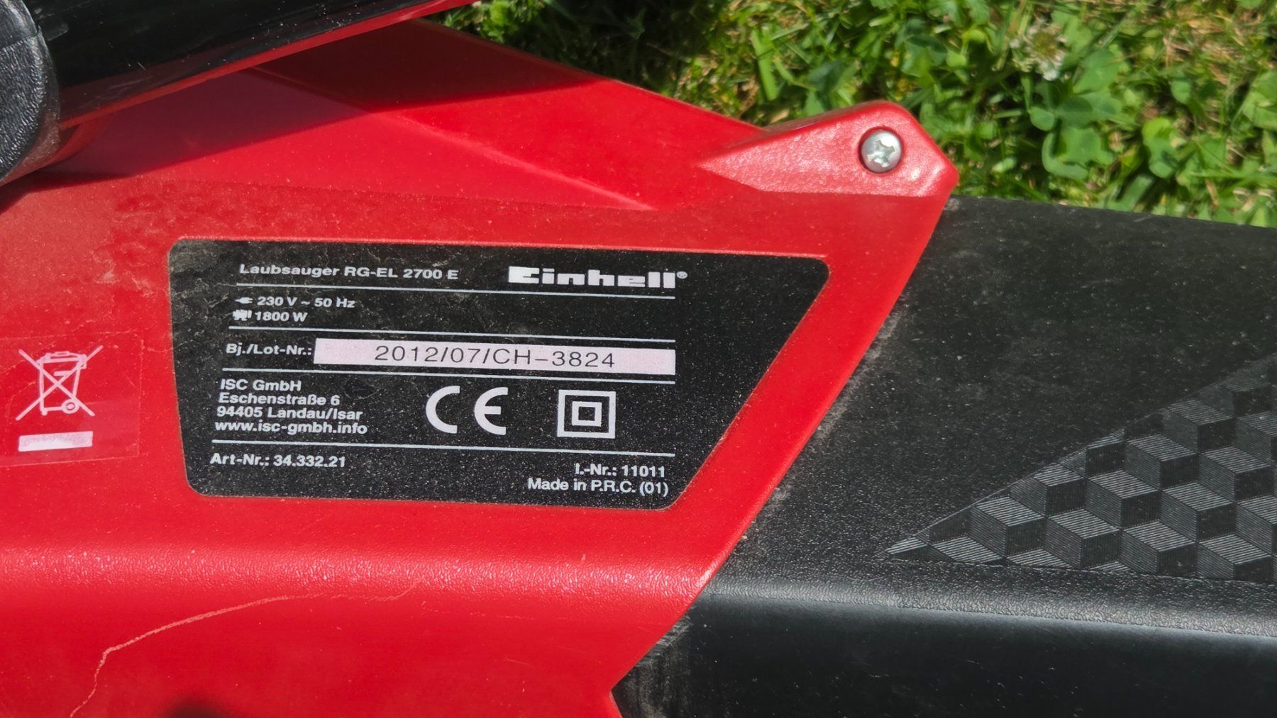 Einhell Soffiatori & Aspiratori per foglie: Einhell Laubsauger RG-EL 2700 E 230V – Difettoso da Wauwil venduto da Ronamax1 1
