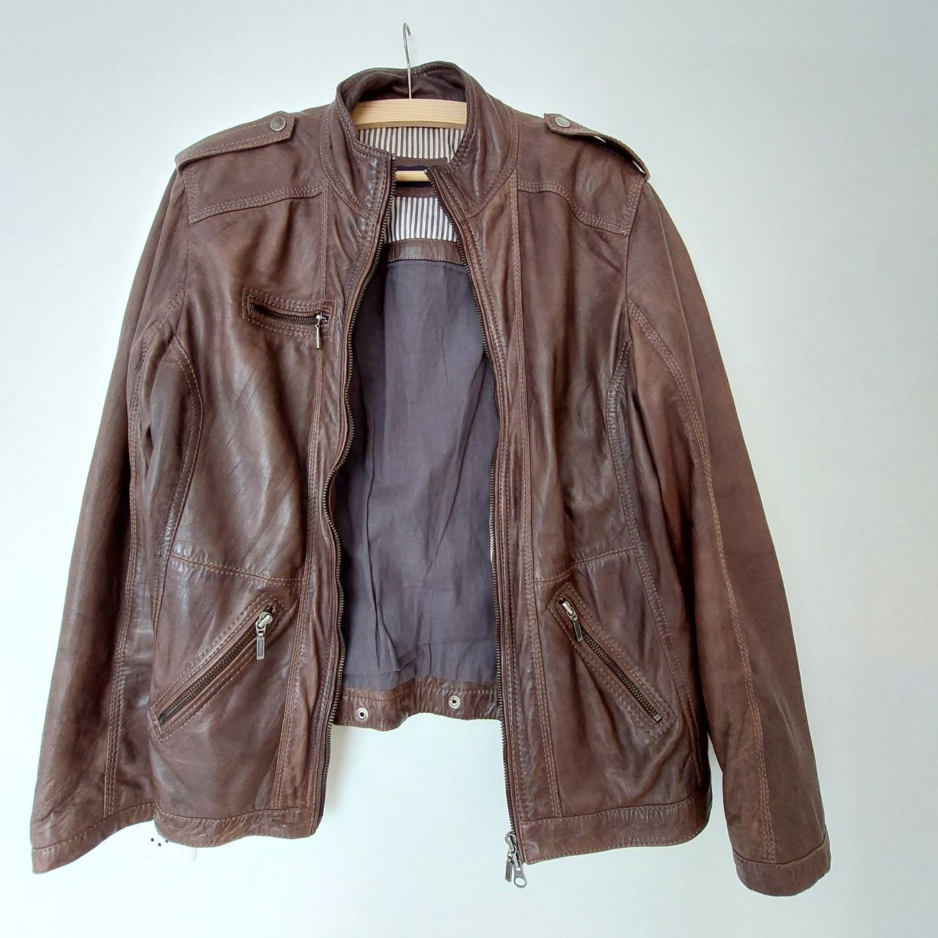 Jacken: Vintage Lederjacke braun, Grösse L – Gebraucht aus Egg von PetKa2