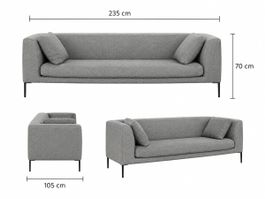 Sofa grau 235x105x70 cm gebrauchter Zustand