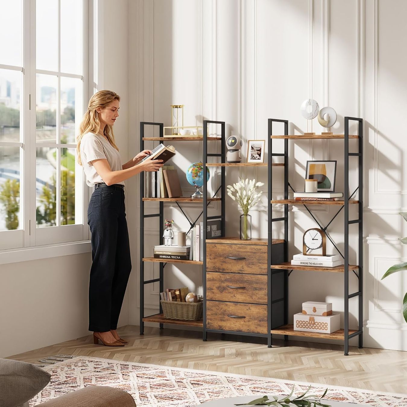 Scaffali: Bücherregal mit 3 Schubladen Standregal Holz – Nuovo e nell'imballaggio originale da Schaffhausen venduto da tra_6j5m 7