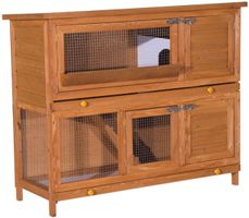 PawHut Doppelstock Hasenstall 120x48x100