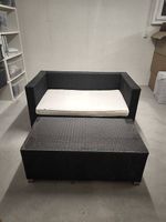 Gartenlounge 2er-Sofa mit Tisch aus Polyrattan