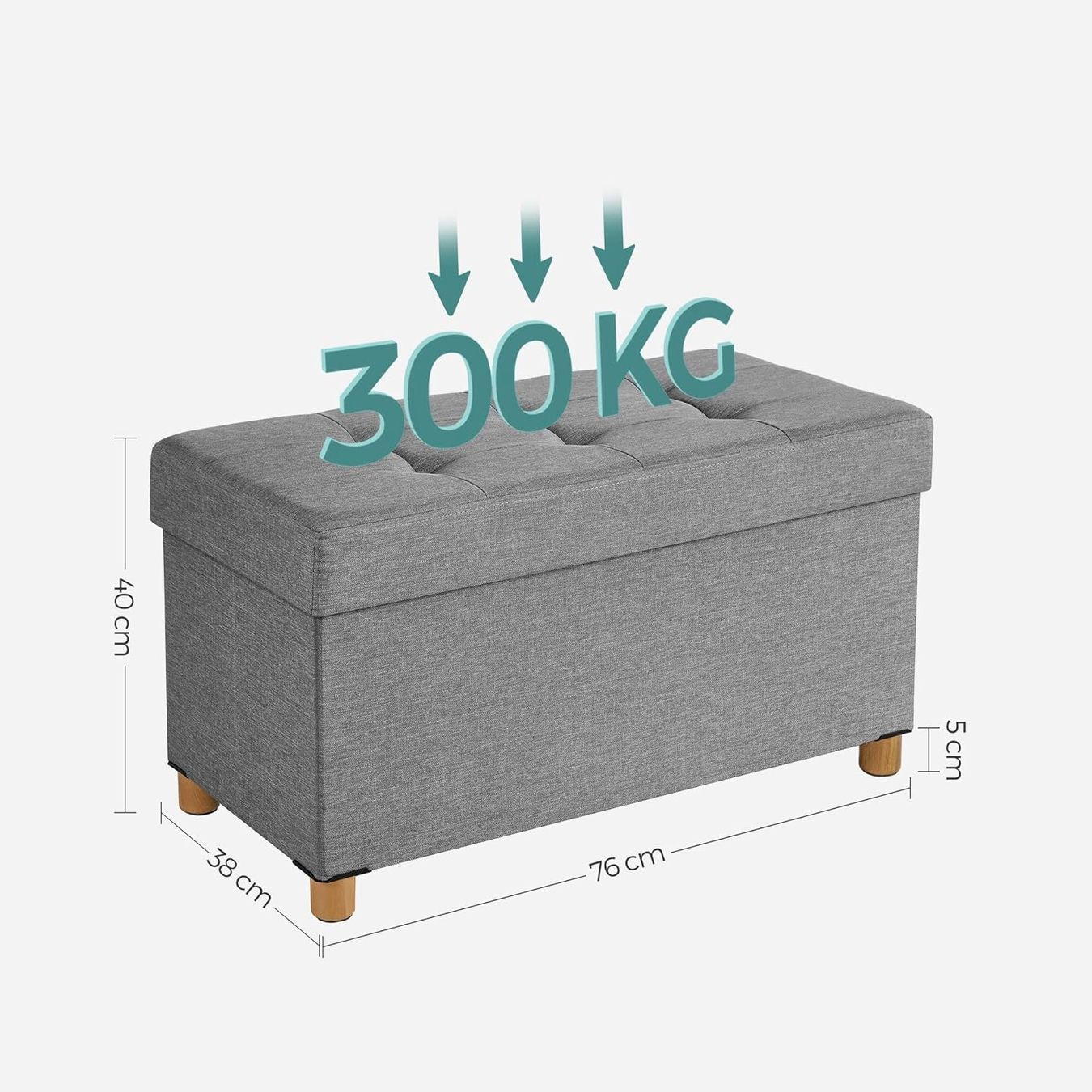 Panchine: SONGMICS Sitzbank Hellgrau – Nuovo e nell'imballaggio originale da Bottighofen venduto da zaap 2