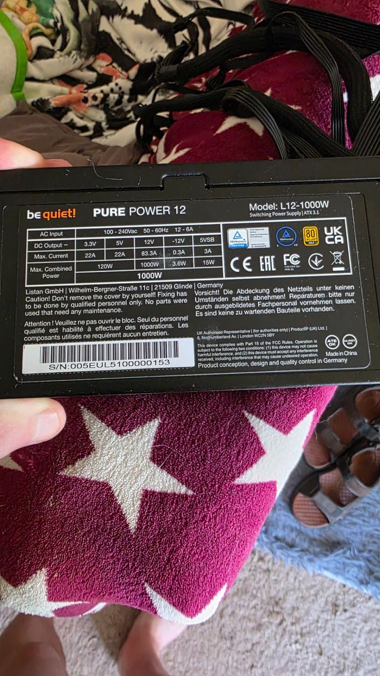 beQuiet! Componenti elettronici: Netzteil Be Quit Pure Zone 12 1000W  ATX Version, 3.1 //PC – Nuovo (secondo la descrizione) da Zürich venduto da Samurai02 1