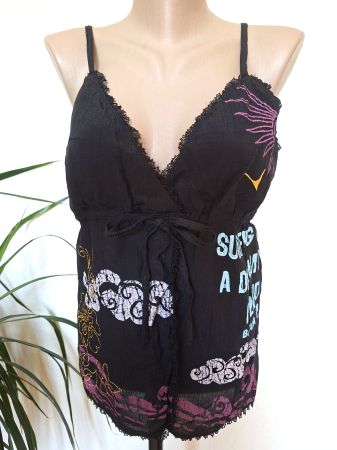 Top caraco noir -BANANA MOON– imprimé- Taille M