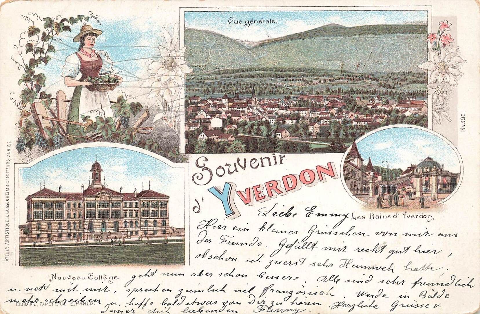 Ansichtskarten: Souvenir Yverdon Litho – Gebraucht aus Biasca von Blenio71