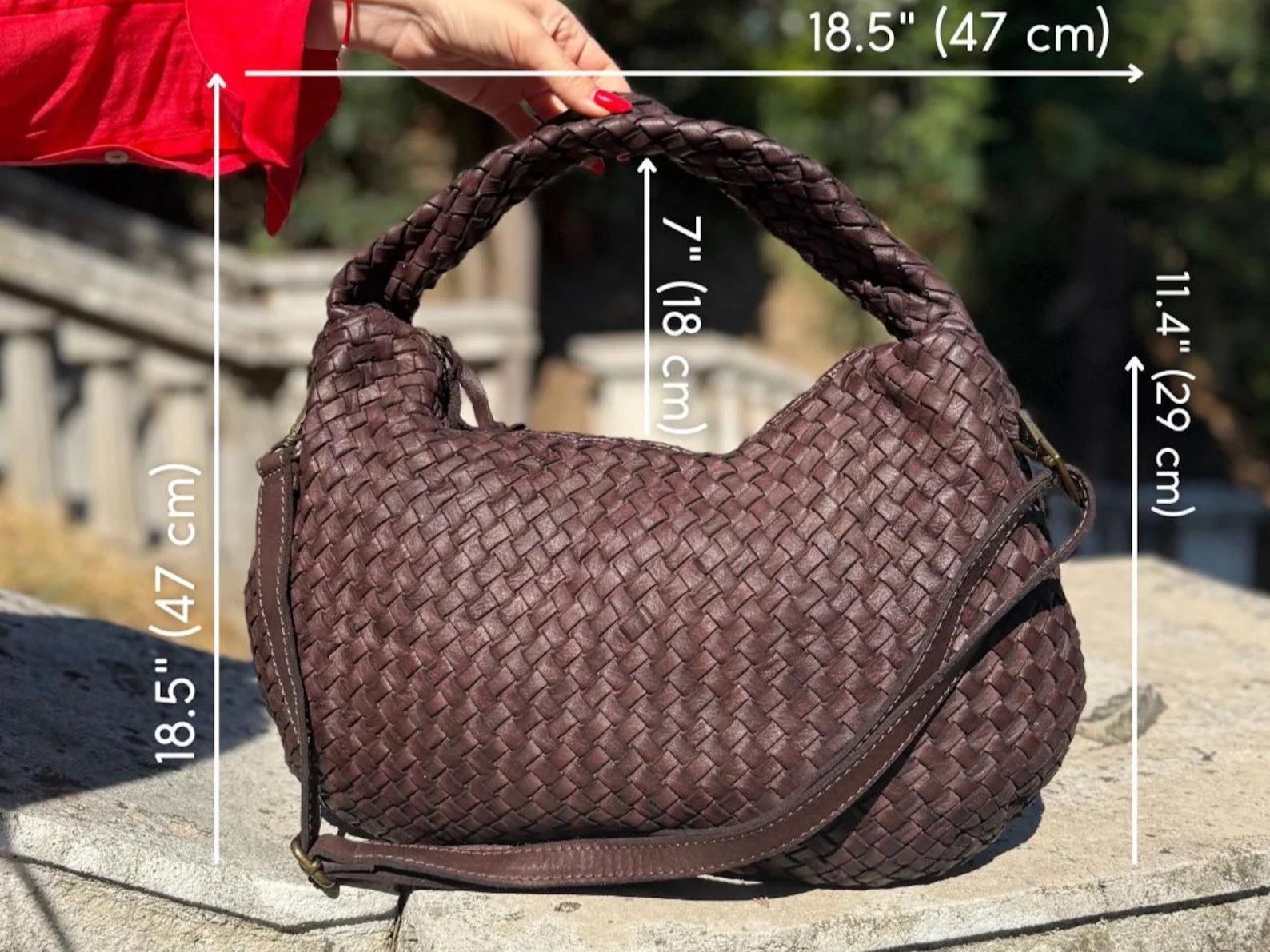 Borse da donna: Geflochtene Ledertasche, schokoladenbraun – Nuovo (secondo la descrizione) da Dietikon venduto da negodium 3