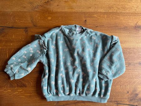 Mädchen‑Sweatshirt Grösse 98 – mintgrün mit Muster
