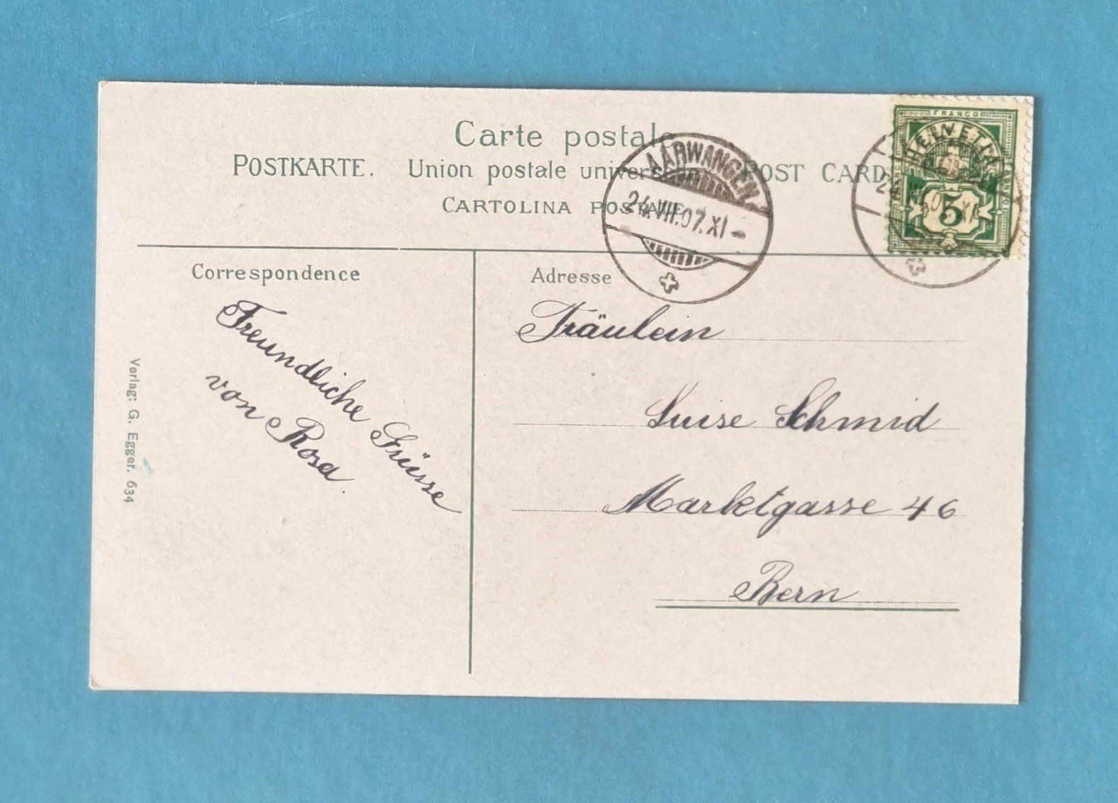Cartoline postali: Aarwangen - Eisenbahnbrücke - 1907 – Usato da Rothrist venduto da RROENK 1
