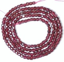 1 Strang echte Malaya Granat Würfel Perlen 3X3 mm facettiert