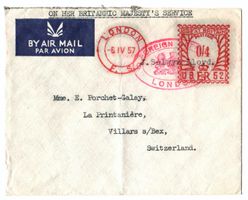 GB 1957 - Brief "On Her Britannic Majesty's Service »