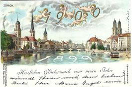 Zürich Jahreskarte Litho