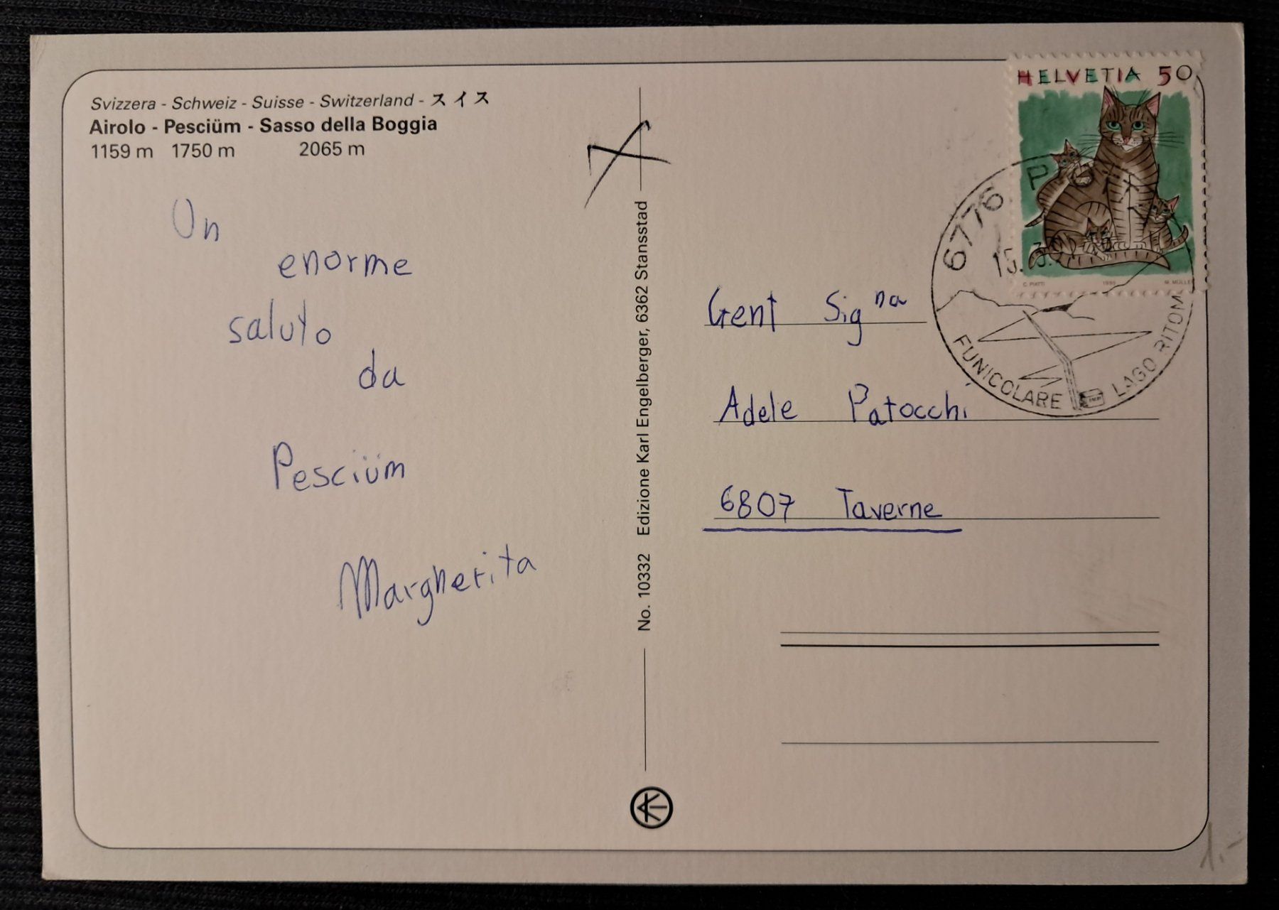 Ansichtskarten: AIROLO - PESCIUM - SEILBAHN – Gebraucht aus Ponto Valentino von giorgia06 1