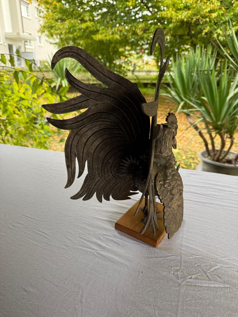 Statuette: Antiker Kampf-Hahn aus Metall – Usato da Elsau venduto da Lindis 2