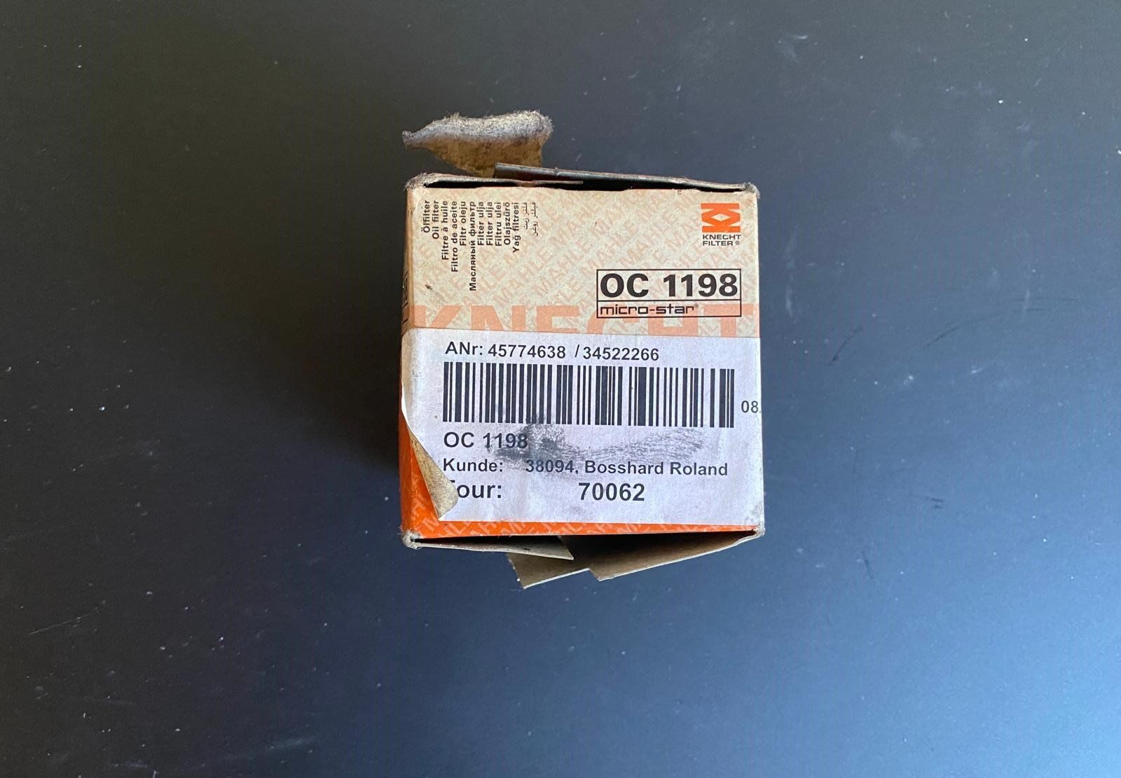 Tutti pezzi di ricambio auto: Ölfilter Knecht OC1198  Neu – Nuovo e nell'imballaggio originale da Mauren venduto da lotus_46 2