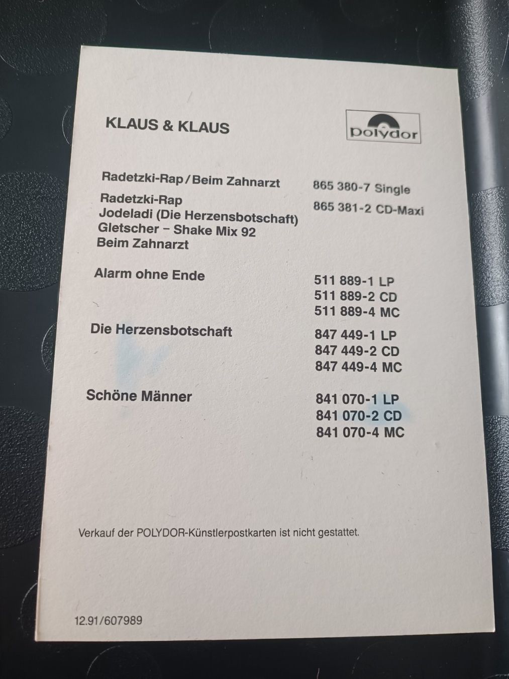 Autografi: Klaus & Klaus - alte Autogrammkarte - handsigniert – Usato da Menziken venduto da Artographs 1