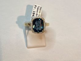 Ring 750 Gelbgold Topas Brillanten Grösse 55