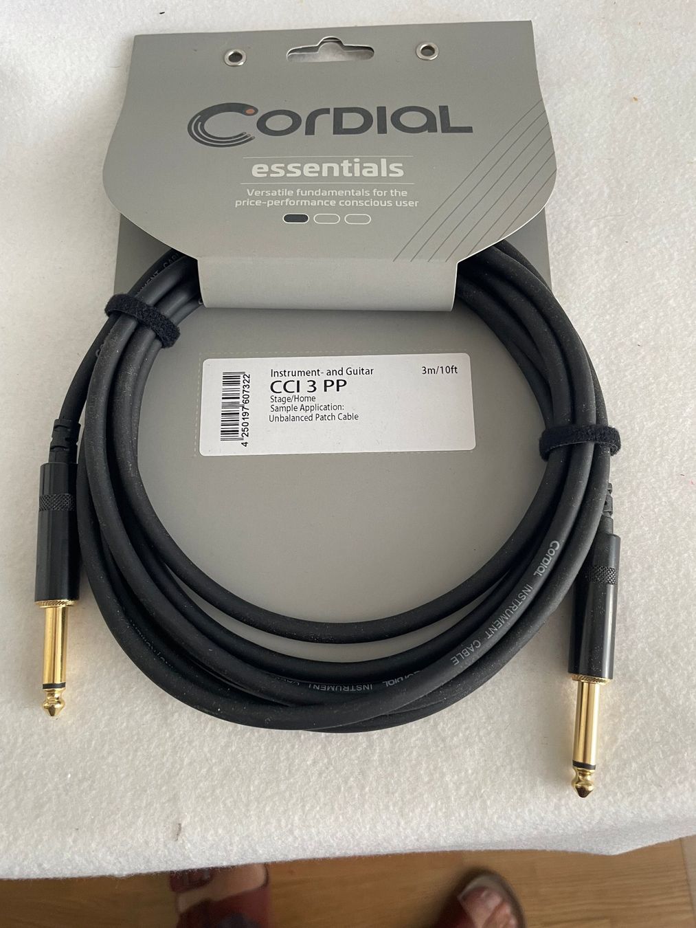 Kabel: CORDIAL CCI 3 PP - Instrumenten-Kabel, 3m    A80 – Neu und originalverpackt aus Schötz von amore14