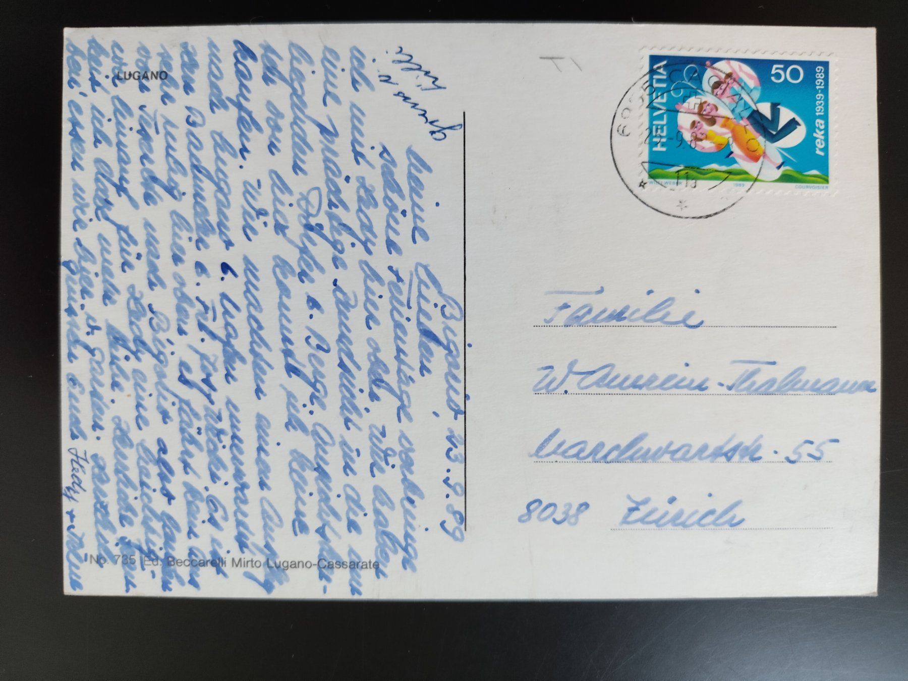 Ansichtskarten: Bahn Lugano 3-Bild AK dat.1989 – Gebraucht aus Ohmstal von Lebensfreude05 1