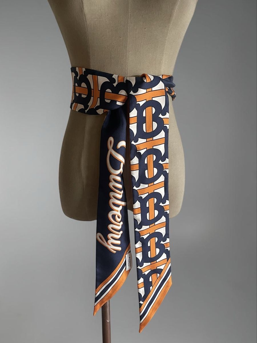 Burberry Foulard & Sciarpe: Burberry TB Monogram Seiden-Twilly Schal Orange – Nuovo (secondo la descrizione) da Zürich venduto da Recode.Fashion 6