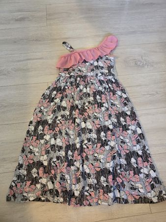 Kleid Blumenmuster rosa/weiss/grau Grösse 146 guter Zustand