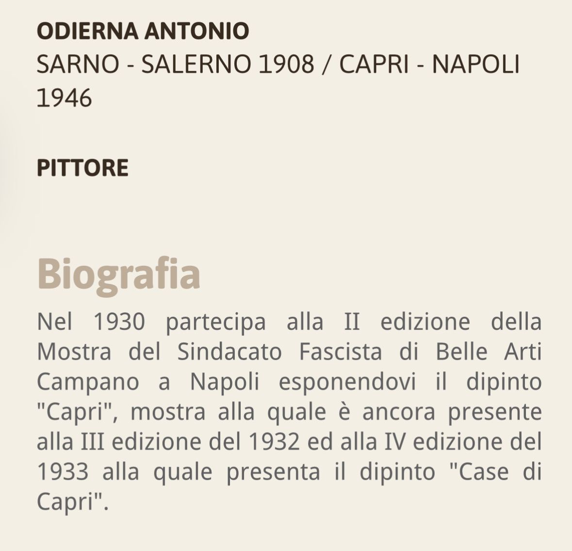 Tableaux: Oelgemälde Antonio Odierna - Sarno 1908 - Capri 1946 – D'occasion à Mezzovico par bauhaus70 3