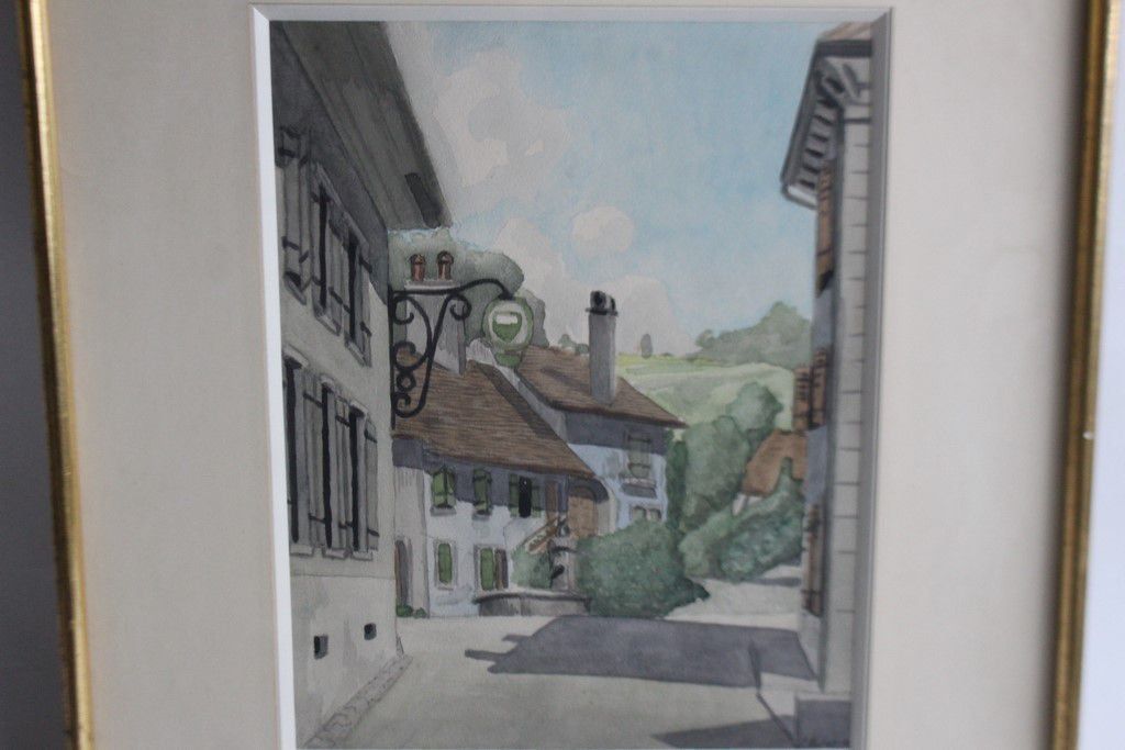 Gemälde: Aquarelle Bégnins J. JUNET 1955 Vaud – Gebraucht aus Vandoeuvres von Dom-Tom 1