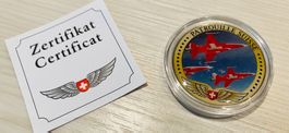 Patrouille Suisse Gedenkmedaille mit Zertifikat, neuwertig