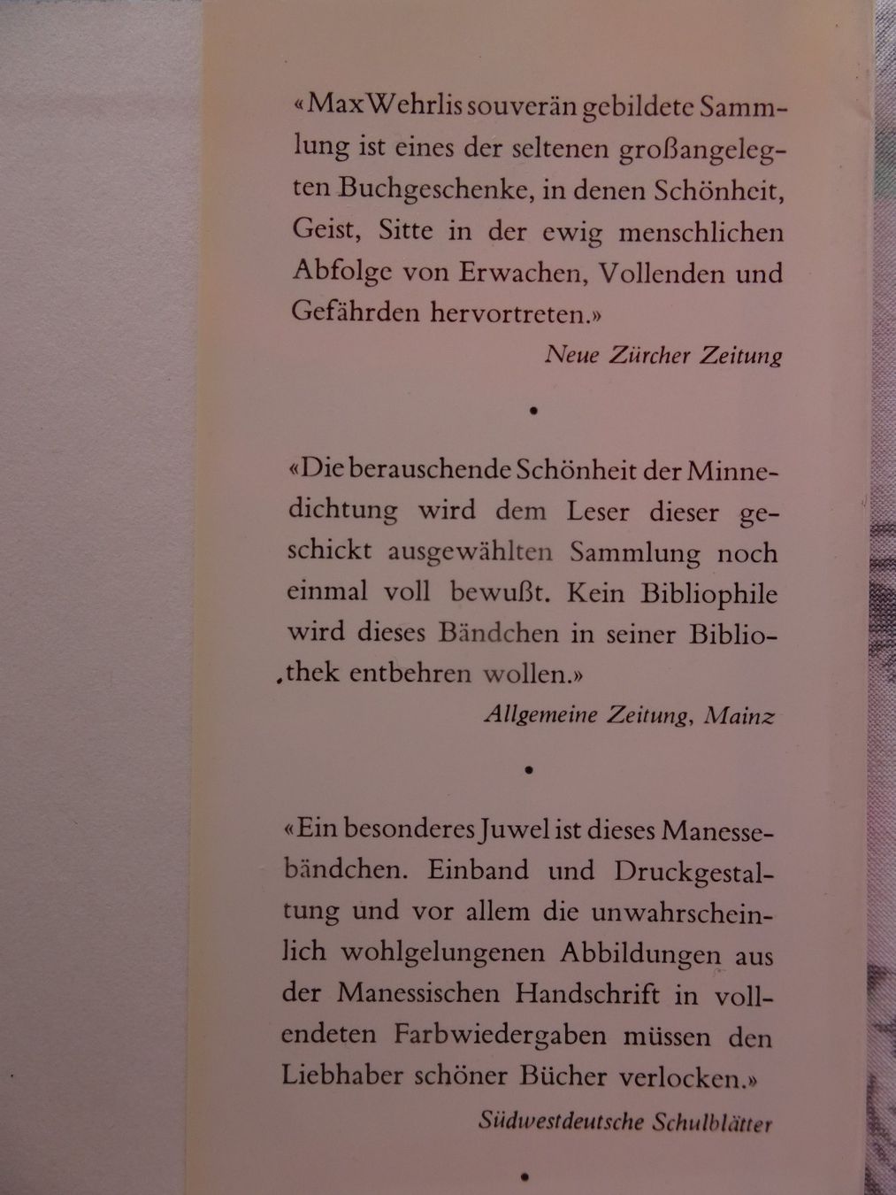 Bücher: Deutsche Lyrik des Mittalalters – Gebraucht aus männedorf von purzelchen 2