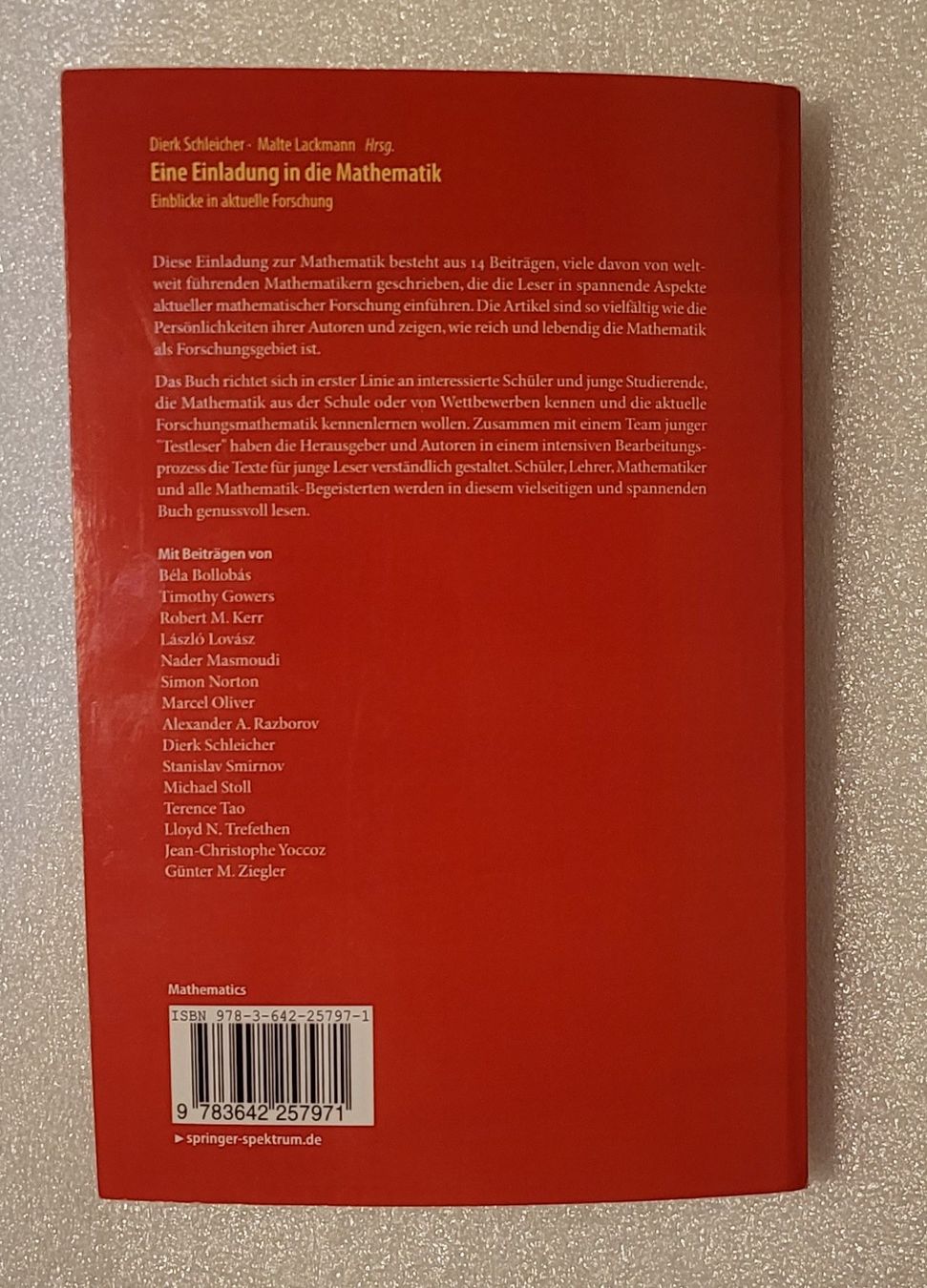 Livres: Eine Einladung in die Mathematik – Neuf avec emballage d'origine à Zürich par Avd 1