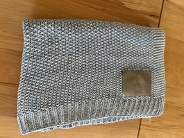 Hübsche Meyco Babydecke blau, reine Baumwolle, 75x100