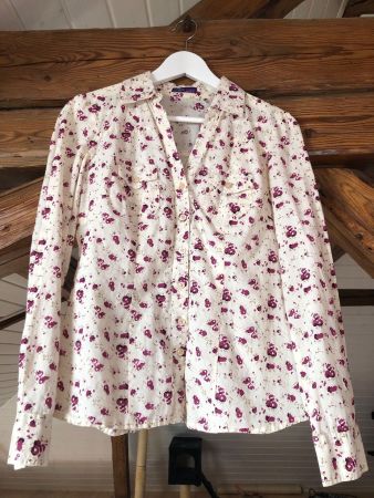 AJC Damen Baumwolle Hemd Chemise Beige Femme M Frauenhemd 38
