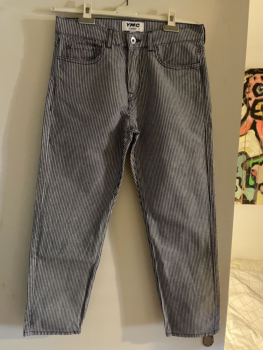 Jeans: YMC Jeans XS grau/weiss gestreift – Usato da Bertschikon Gossau venduto da kel_wf2y