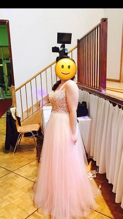 Abendkleid / Ballkleid in Rosé Grösse 42