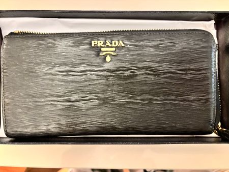 Prada Wallet Vitello Move Schwarz Leder – Original mit Box