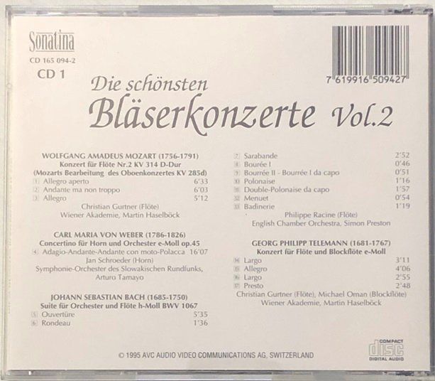 CD: Die schönsten Bläserkonzerte - Vol. 2 (3 CDs) – Usato da Grüningen venduto da azulblanco 2